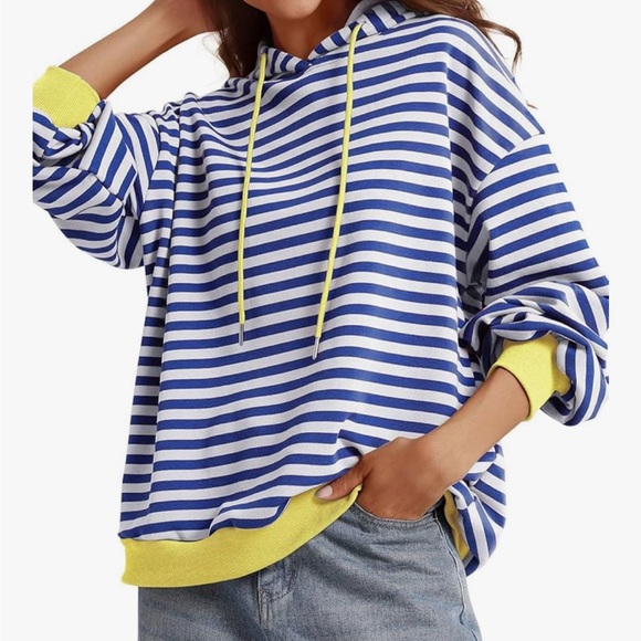 Blue Stripe Pullover Sweater - Picture 2 of 4